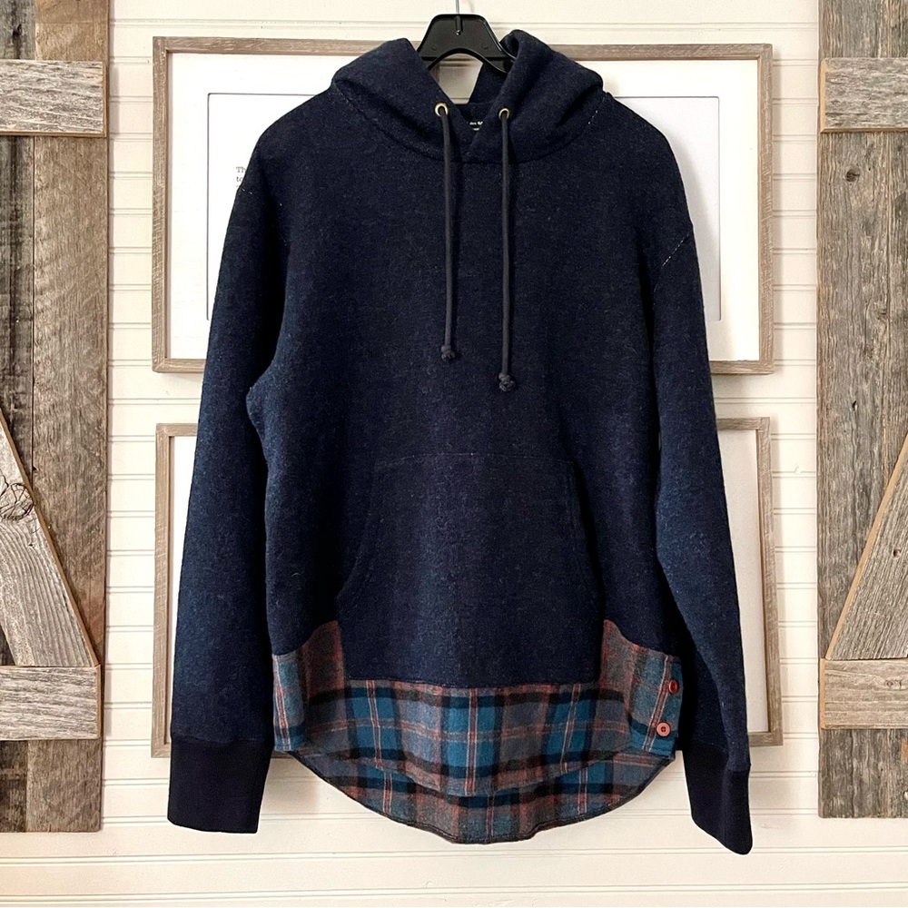 Comme Des Garçons Homme Wool Hoodie Hooded Sweater Authentic Blend Layered M
